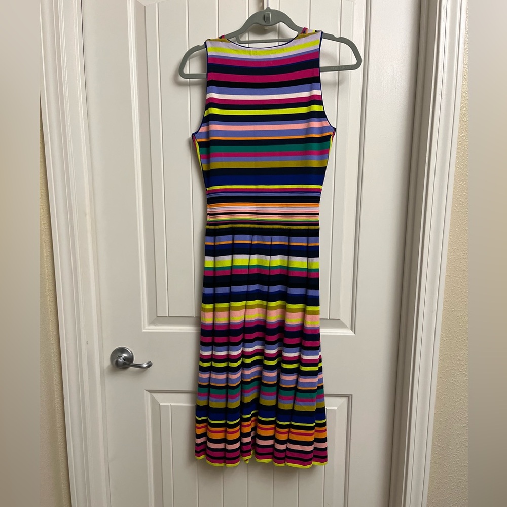 Milly Multicolor Striped Surplice Sleeveless Sweater Dress, size M - Picture 3 of 8